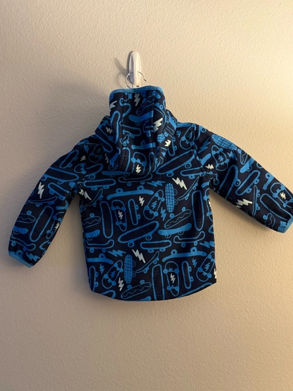 Cat & Jack Navy Jacket with Bright Blue Zip and Print
